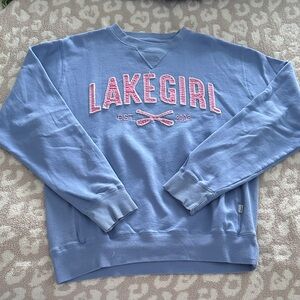 Lakegirl Periwinkle and Light Pink Crewneck